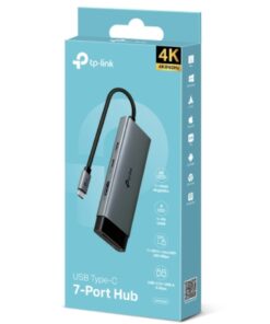 TP-Link UH7020C USB Type-C 7 in 1 Hub, 4K@60Hz HDMI, SD and microSD UHS-I, 100W Power Delivery, 1Ã— USB-C Data Port, 2Ã— USB-A Data Ports.