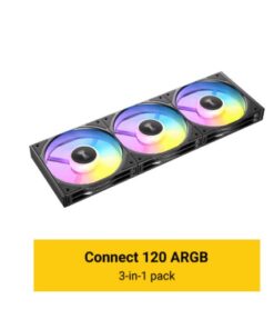 Antec Connect C120 ARGB Black Performance 120mm 4-pin PWM   LED  3-pin Vibration Absorbing and Anti-Noise Pads Easy Assemble 3pack Case Fans