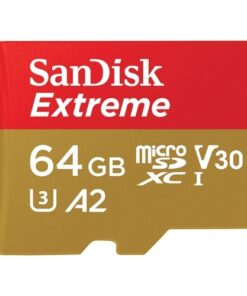 SanDisk Extreme microSDXC, SQXAH 64GB, V30, U3, C10, A2, UHS-I, 170MB /s R, 80MB /s W, 4x6, SD adaptor, Lifetime Limited, Action Cam /Drone SKU