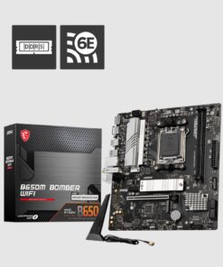 MSI B650M BOMBER WIFI AMD AM5 MATX Motherboard, 2x DDR5 ~128GB, 1x PCI-E x16, 2x M.2, 4x SATA, 6x USB 2.0