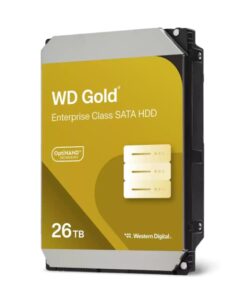 Western Digital WD Gold Enterprise Class SATA HDD - 26TB 3.5' SATA 6Gb /s 7200RPM 512MB 291MB /s 5yrs warranty
