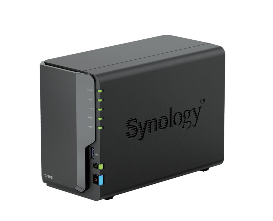 Synology DiskStation DS225+ 2-Bay 3.5' Diskless, Intel Celeron CPU, 2GB RAM, 1x 2.5GbE, 1x 1GbE, 2x USB 3.2