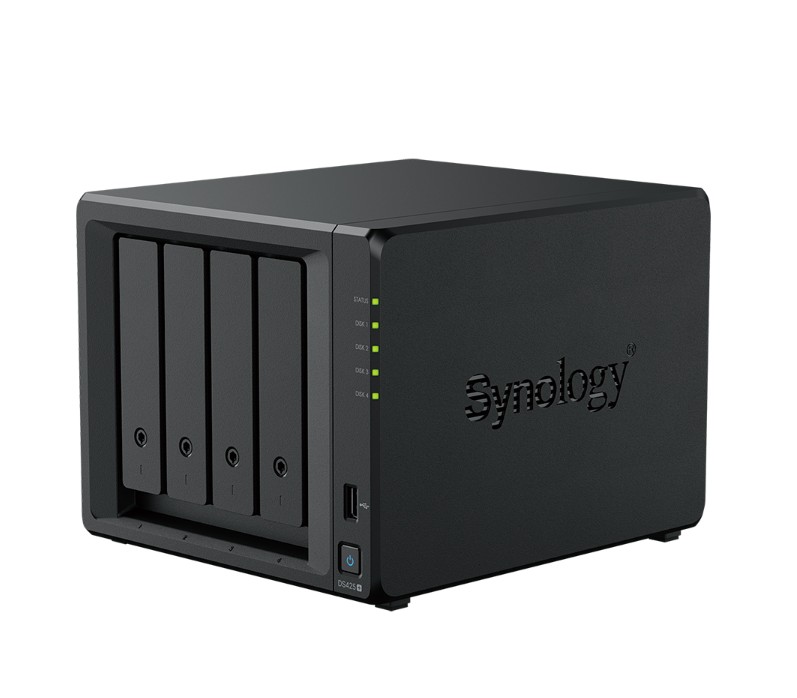 Synology DiskStation DS425+ NAS 4-Bay 3.5' Diskless, Intel Celeron J4125 1 x 1GbE + 1 x 2.5GbE, 2GB RAM, 2 x USB3.2, 3YW