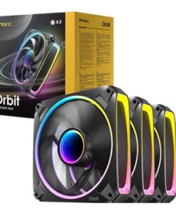 Antec Orbit 120 ARGB 3PK, Extreme Lighting 4 sides and Mirror inward Effect, PWM, 28MM Thickness Focus Airflow 66.72 CFM, FDB 9 Blades. Woven cable Fan