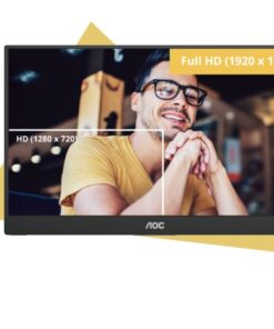 AOC 15.6inch FHD IPS 1920x1080 16 9, 800 1 Contrast 230 Nits 2x USB-C 1x Mini HDMI 2.0 1Wx2 Speakers Foldable Smart Cover VESA Mount Portable Monitor