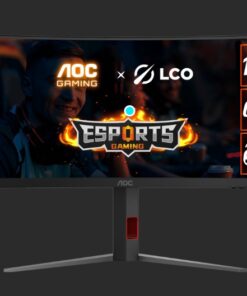 AOC 34' WQHD Curved Monitor - 3440Ã—1440@180Hz, 0.5ms MPRT, 1500R VA, 120% sRGB, DP 1.4, HDMI 2.0, Delta E<2, tilt /swivel /height adjustable
