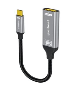 mbeatÂ® Tough Link 8K USB-C to HDMI Adapter - Space Grey Up to 48Gbps (HDMI 2.1) Up to 8K (7680 x 4320) @60Hz