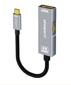 (LS) mbeatÂ® Tough Link USB-C to DP Adapter with 100W PD - Space Grey 4K (3840 x 2160) @60Hz, 2K (2560 x 1440) @144Hz, 1080p (1920 x 1080) @240Hz