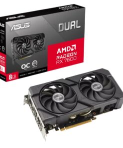 ASUS AMD Radeon DUAL-RX7600-O8G-EVO Edition 8GB GDDR6, PCIe 4.0, 2048 SP, 18Gbps 128-bit, Boost 2715MHz, HDMI 2.1, 3xDP 1.4a