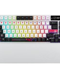 ASUS ROG AZOTH X SNOW SWITCH ROG NX V2 Mechanical Switches, Dye-sublimated, Semi-translucent keycaps, Metal top cover, gasket mount