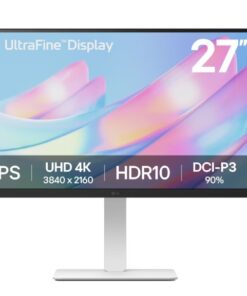 LG 27' 4K UHD UltraFineâ„¢ IPS Monitor with HDR10, DCI-P3 90%, 300 nits, 3840Ã—2160 resolution, 5ms, 60Hz, and tilt /height /swivel /pivot stand
