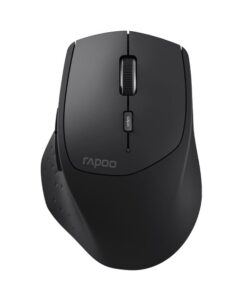 RAPOO MT550L Multi-Mode Wireless Ergonomic Optical Mouse -7 evels adjustable DPI, Smart Switch up to 5 devices, Ideal for Desktop PC, Notebook