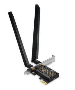 TP-Link Archer TBE552E BE9300 Wi-Fi 7 Bluetooth 5.4 PCIe Adapter, 5760 Mbps at 6 GHz + 2880 Mbps at 5 GHz + 688 Mbps at 2.4 GHz, 2Ã— High Gain Tri-Band
