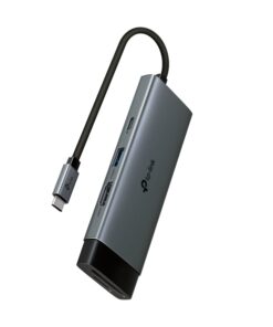 TP-Link UH7021C USB Type-C 7-in-1 Hub, 4K@60Hz HDMI, SD and microSD UHS-I, 100W Power Delivery, 3Ã— USB-A Data Ports.