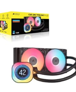 Corsair iCUE LINK TITAN 240 RX LCD Liquid CPU Cooler - Black  73.5 CFM, 2100 RPM, 36 dBA, Aluminum Radiator, Copper Cold Plate, Intel /AMD Support