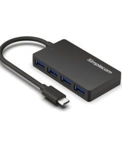 Simplecom CH350 SuperSpeed USB-C to 4xtUSB-A Hub USB 3.2 Gen1, 5Gbps, plug and play, bus-powered, ABS, 76Ã—41Ã—11mm, 35g, 15cm cable, Win /macOS compatibe