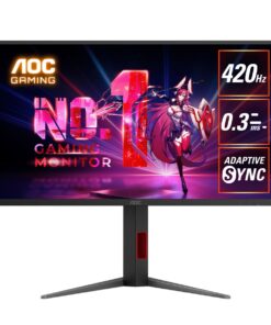 AOC 24.5' 420Hz Gaming Monitor  Fast IPS, FHD @420Hz, 0.3ms MPRT, 350 nits, sRGB 110%, DP /HDMI, height /swivel /pivot tilt, VESA mount