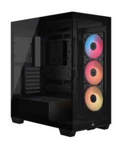 Corsair 3500X RS-R ARGB Mid-Tower PC Case - Black, ARGB, ATX /E-ATX, Tempered Glass, 425mm GPU, 170mm CPU, 360mm radiator, USB-C, 2yr wty