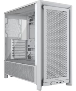 Corsair FRAME 4000D Modular Mid-Tower PC Case - White, ATX, 430mm GPU, 170mm CPU cooler, 360mm rad, 1x HD Audio, 1x USB-C 3.2 Gen 2