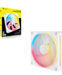 Corsair iCUE LINK LX140-R RGB 140mm PWM Reverse Fan Expansion Single Pack - White  90.6 CFM, 2000 RPM, 38.3 dBA, 0.45A, Static Pressure, Magnetic Dome