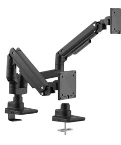 Brateck Fabulous Pole-Mounted Gas Spring Dual Monitor Arm Fit Most 17'-35' Monitors, Up to 20kg per screen VESA 75x75 /100x100 Fine Texture Black ï¼ˆLSï¼‰