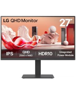 LG 27' QHD IPS Monitor, 2560x1440, HDR10, 99% sRGB, 75â€¯Hz, integrated power, adjustable stand (tilt /height /swivel /pivot), Flicker Safe and Reader Mode