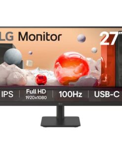 LG 27' IPS Full HD Monitor with 100Hz refresh rate, USB-C (65W PD), 3-side borderless design, Reader Mode, Flicker Safe, and tilt-adjustable stand