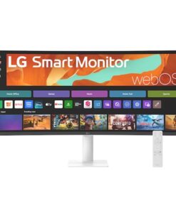 LG Smart Monitor 34' WQHD Curved display with 3440x1440 resolution, sRGB 99%, webOS, AirPlay 2, 2x7W speakers, 100Hz refresh rate and Bluetooth