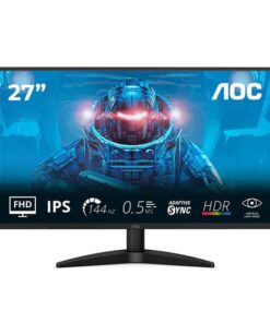 AOC 27B36X, 27â€³ IPS, 1920Ã—1080@144Hz, 0.5ms MPRT, 300 nits, 1500 1, sRGB 121%, HDMI 1.4, DP 1.4, tilt, VESA 100Ã—100, 22W, 3.11kg, black