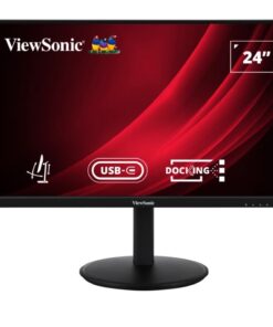 ViewSonic 24' Full HD Ergonomic Docking Monitor with USB-C 65w,USB 3.2 Hub,100hz,HDMI,DP,Ergonomics Height Adjust,Swivel,Pivot Advanced Wty,3YARW