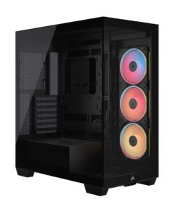 Corsair 3500X LX-R RGB iCUE LINK Mid-Tower PC Case - Black, E-ATX, Side 360mm Rad, Glass Panels, USB-C, RS ARGB Fans, 425mm GPU, iCUE LINK Ready
