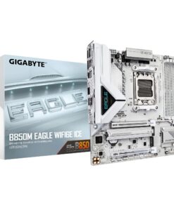 Gigabyte B850M EAGLE WF6E ICE, AMD AM5, 4 x DDR5 up to 256 GB, 1 x HDMI, 1 x PCI Express x16, 2 x M.2, 4 x SATA, 1x USB 3.2