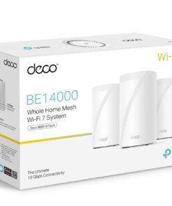 TP-Link Deco BE68 BE14000 Tri-Band Whole Home Mesh Wi-Fi 7 System (3-pack) 688 Mbps at 2.4 GHz + 4324 Mbps at 5 GHz + 8647 Mbps at 6 GHz
