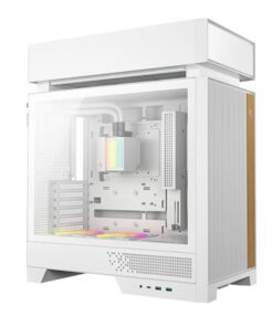 DeepCool CL6600 White Innovative Compartmentalised ATX Case, Pre-installed 360mm Liquid Cooler, Up To 388mm GPUs, BTF, 7 Expansion Slots