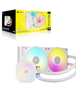 Corsair iCUE LINK TITAN 240 RX RGB AIO Liquid CPU Cooler - White, 73.5 CFM, 2100 RPM, Aluminum Radiator, Copper Cold Plate, Intel /AMD Support