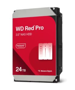 Western Digital 24TB 3.5' SATA HDD, 7200RPM, CMR, up to 287MB /s, 512MB cache, RAID-optimized for NAS, 550TB /yr workload, 5-year warranty