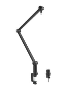 Brateck Professional Microphone Boom Arm Stand, 360Â° Rotatable Boom, Clip-On Cable Holder, Foldable Scissor Arm Design