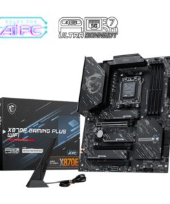 MSI X870E GAMING PLUS WIFI, AM5, Ryzen 7000-9000, X870E, DDR5-8200+, PCIe5 x16, M.2 Gen5, WiFi7, BT5.4, 5G LAN, USB4, USB20G, Audio7.1, 8CH HD Boost