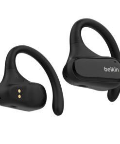 Belkin SoundForm ClearFit Open-Ear Wireless Earbuds - Black (AUC013btBK), Fast Charge, IPX5-Rated, Multipoint Technology, 26 hr, 2 Years Warranty