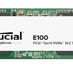 Crucial E100 1TB Gen4 NVMe SSD 5000 /4500 MB /s R /W 80TBW 350K /460K IOPS 1M hrs MTTF M.2 2280 PCIe4 3yrs ~Crucial P3 CT1000P3SSD8