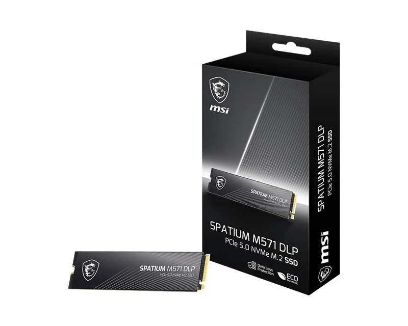 MSI SPATIUM M571 DLP PCIe 5.0 NVMe M.2 2TB, M.2 2280, PCIe Gen5x4 NVMe 2.0, R14500 /W11000MB /s, 2500K /2600K IOPS, 1400TBW, 5yr wty