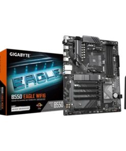 B550 EAGLE WIFI6 AMD ATX motherboard with AM4 support, Ryzen 3000-5000 CPUs, DDR4 up to 128GB, PCIe 4.0, dual M.2, Wi-Fi 6, Bluetooth 5.3 HDMI 2.1