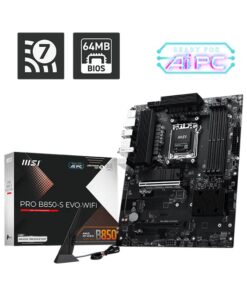 MSI PRO B850-S EVO WIFI, AMD B850, AM5, Ryzen 9000 /8000 /7000, 4xDDR5 256GB 8200+MT /s OC, PCIe 5.0 x16, 3xM.2, 5G LAN, Wi-Fi 7, 3yr wty
