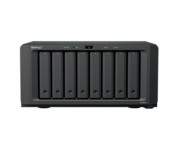 Synology DiskStation DS1825+ 8 Bay NAS, Diskless 3.5' HDD /SSD (0 /8), 2x M.2 NVMe (0 /2), AMD Ryzen V1500B 4 Core 2.2GHz, 4GB RAM