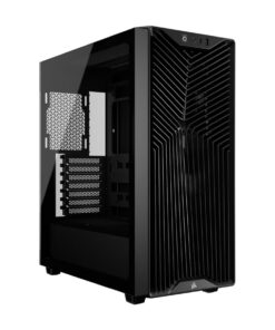 Corsair 3200D RS Mid-Tower PC Case - Black, ATX mATX ITX, TG panel, 400mm GPU, 165mm CPU, 360mm rad, USB-C, 7 slots, 2x2.5 1x3.5, 2yr wty, steel TG