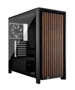 Corsair FRAME 4000D WOOD RS Modular Mid-Tower PC Case - White /Walnut, E-ATX ATX mATX ITX, TG wood, 430mm GPU, 170mm CPU, 360mm rad, USB-C, vert GPU