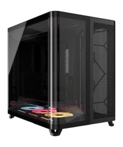 Corsair AIR 5400 LX-R RGB iCUE LINK Triple Chamber Mid-Tower PC Case - Black; ATX /E-ATX; 467x470x340mm; TG; 360GPU; 180CPU; 360RAD; USB-C