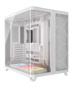 Corsair AIR 5400 LX-R RGB iCUE LINK Triple Chamber Mid-Tower PC Case - White; ATX /E-ATX; 467x470x340mm; TG; 360GPU; 180CPU; 360RAD; USB-C