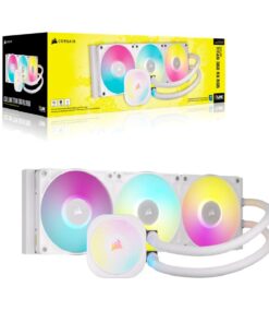 Corsair iCUE LINK TITAN 360 RX RGB AIO Liquid CPU Cooler - White  73.5 CFM, 2100 RPM, Aluminum Radiator, Copper Cold Plate, Intel /AMD Support