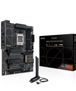 ASUS AMD ProArt B850-CREATOR WIFI NEO, AM5, 4DIMM, 256GB DDR5, 8400+MT /s, 2x PCIe5.0 x16, 3xM.2, WiFi7, dual 5GbE, USB 20Gbps, HDMI2.1, DP1.4